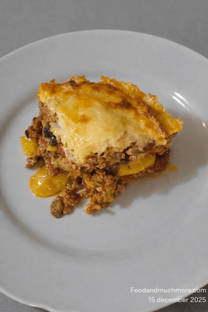 Moussaka med lammfärs – grekisk ugnsrätt med aubergine och béchamelsås