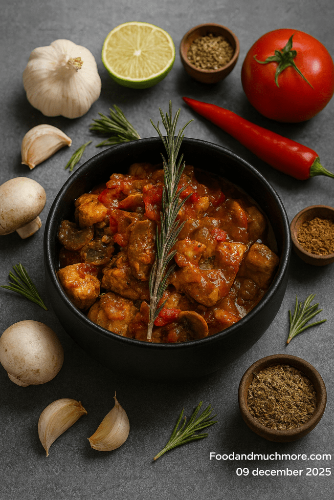 Pollo alla Cacciatora – italiensk jägarekyckling i tomatsås med örter