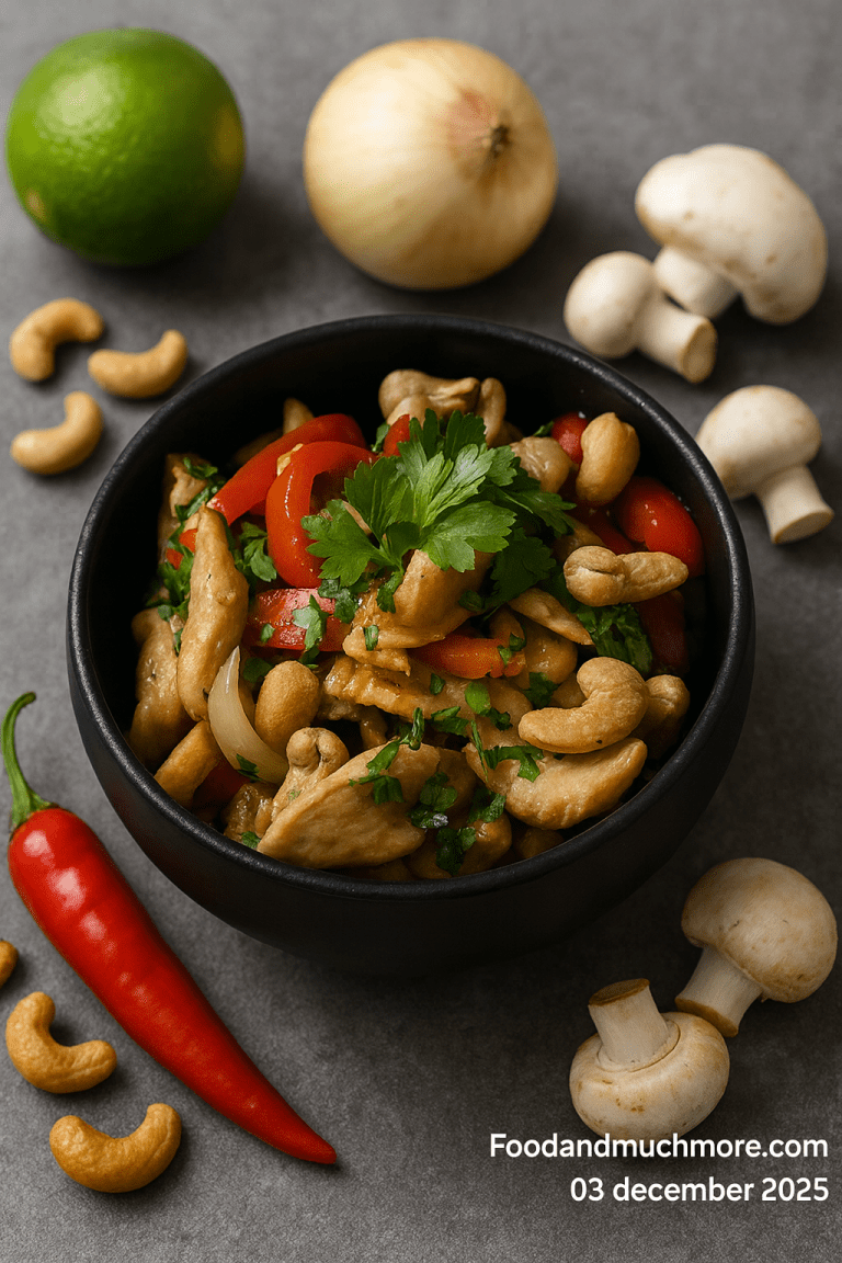 Gai Med Ma Muang – thailändsk kyckling med cashewnötter och paprika