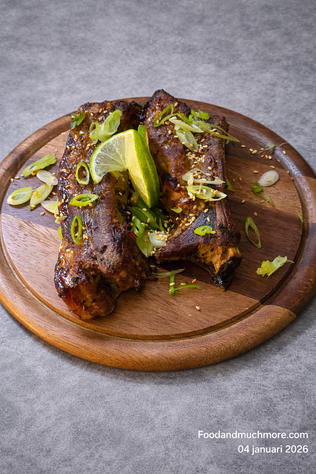 Ugnsbakade sticky revben glaserade med honung och soja